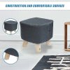 Fabric Ottoman Foot Stool Rest Pouffe Footstool Wood Storage Padded Seat – Charcoal