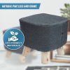 Fabric Ottoman Foot Stool Rest Pouffe Footstool Wood Storage Padded Seat – Charcoal