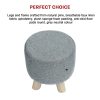 Fabric Ottoman Foot Stool Rest Pouffe Footstool Wood Storage Padded Seat – Grey