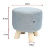 Fabric Ottoman Foot Stool Rest Pouffe Footstool Wood Storage Padded Seat – Grey