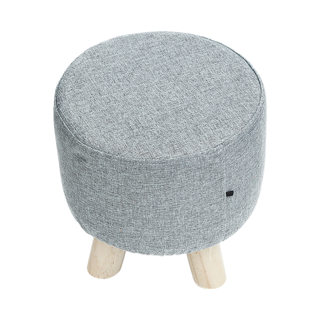 Fabric Ottoman Foot Stool Rest Pouffe Footstool Wood Storage Padded Seat – Grey