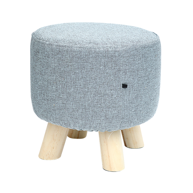 Fabric Ottoman Foot Stool Rest Pouffe Footstool Wood Storage Padded Seat – Grey