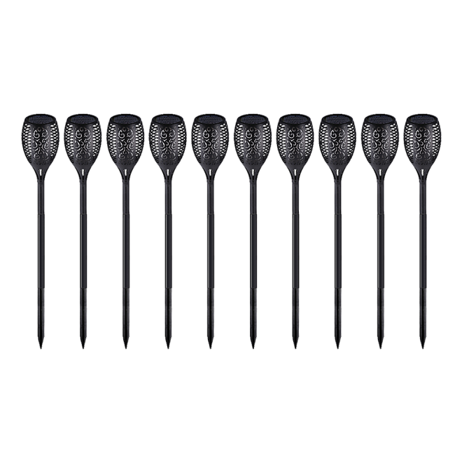 10 Pack Solar Torch Lights 96 LED Flickering Lighting Dancing Flame Garden Lamp