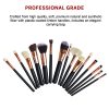 Soft 15Pcs Pro Face Powder Makeup Brushes Set Eyeshader Blending Highlight Tools