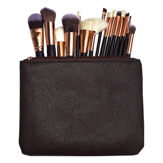 Soft 15Pcs Pro Face Powder Makeup Brushes Set Eyeshader Blending Highlight Tools