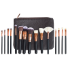 Soft 15Pcs Pro Face Powder Makeup Brushes Set Eyeshader Blending Highlight Tools