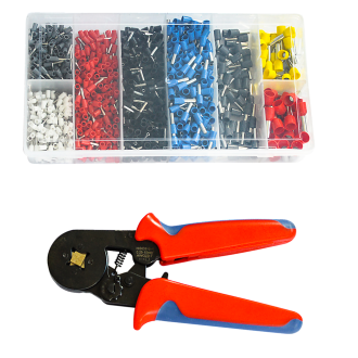 1200Pcs Bootlace Ferrule Crimper kit 0.25-10mm2 Cord End Ratchet Crimping Tool