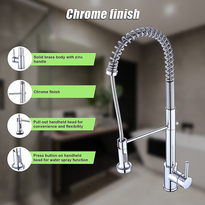 Basin Mixer Pull-Out Kitchen Tap Faucet Laundry Sink