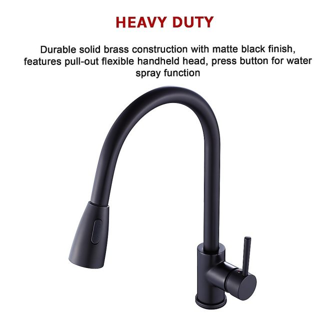 Basin Mixer Tap Faucet -Kitchen Laundry Bathroom Sink. – Black