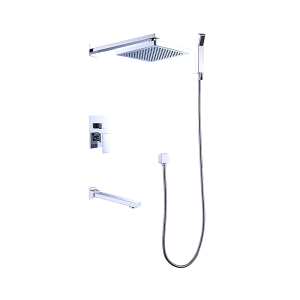 8″ Rain Shower Head Straight Wall Arm Mixer Set Wall Bath Spout Outlet Tap