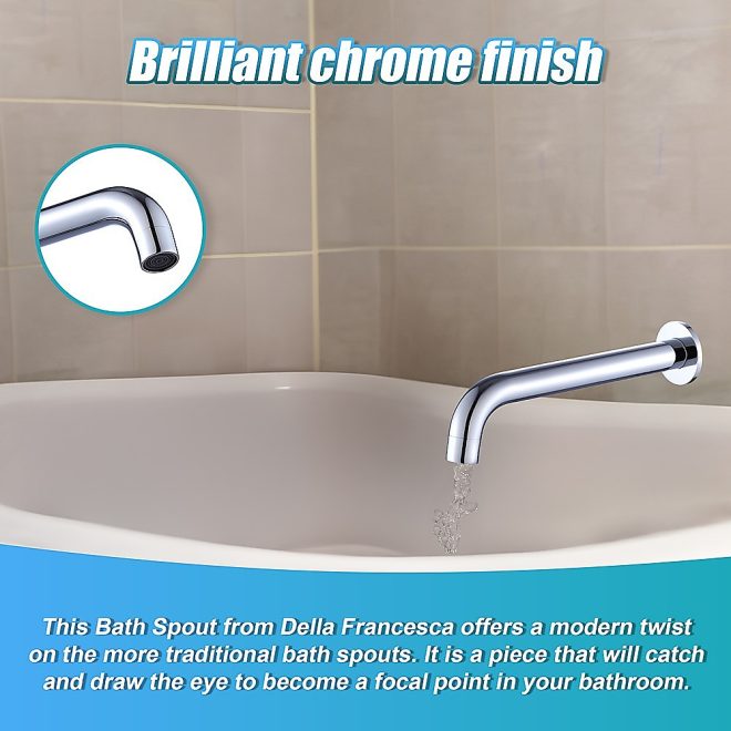 220mm Bath Spout in Polished Chrome Finish