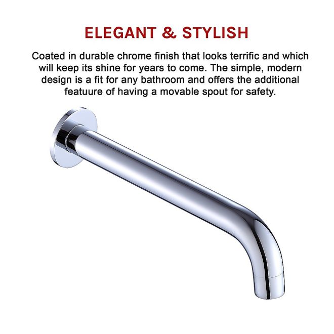 220mm Bath Spout in Polished Chrome Finish