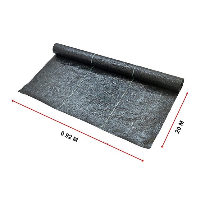 Heavy Duty Weed Control PP Woven Fabric Weed Mat Gardening Plant – 0.92 x 20 M