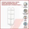 Shower Corner Shelf White Caddy Bathroom Shelves Organiser Bath Storage Rack 4