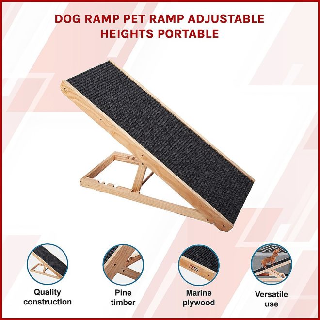 Dog Ramp Pet Ramp Adjustable Heights Portable