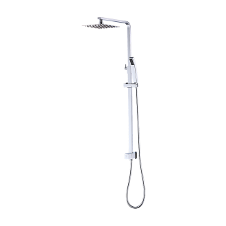 WELS 8″ Rain Shower Head Set Square Dual Heads Faucet High Pressure Hand Held.