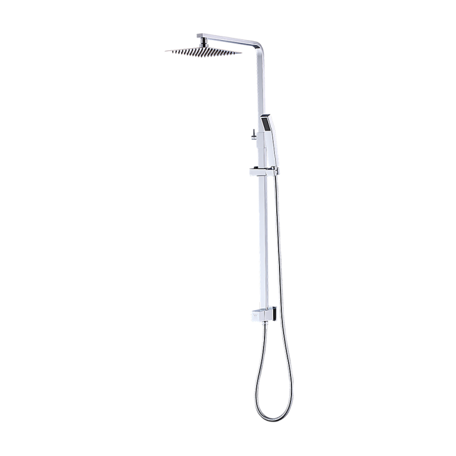 WELS 8″ Rain Shower Head Set Square Dual Heads Faucet High Pressure Hand Held. – Chrome