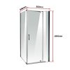 Shower Screen Framed Safety Glass Pivot Door By Della Francesca – 900 x 900 x 1900 mm, Chrome