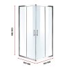 Sliding Door Nano Safety Glass Shower Screen By Della Francesca – 800 x 800 mm, Chrome