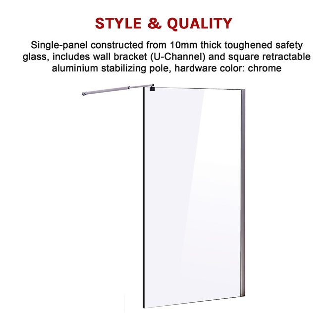 Frameless 10mm Safety Glass Shower Screen