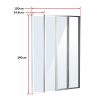 4 Fold Folding Bath Shower Screen Door Panel 1000 x 1400mm – Chrome