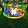 1m Tree Swing in Multi-Color Rainbow Kids Indoor/Outdoor Round Mat Saucer Swing