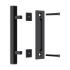 12″ Square Pull and Flush Door Handle Set Barn Door Hardware – Black