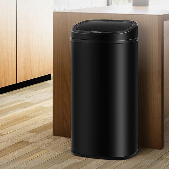 68L Motion Sensor Bin Automatic Stainless Steel Kitchen Rubbish Trash – Black