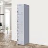 4 Door Locker for Office Gym – Grey, Standard Lock