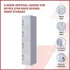 4 Door Locker for Office Gym – Grey, Standard Lock