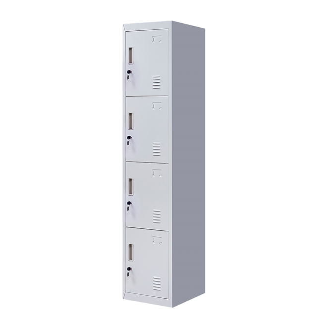 4 Door Locker for Office Gym – Grey, Standard Lock