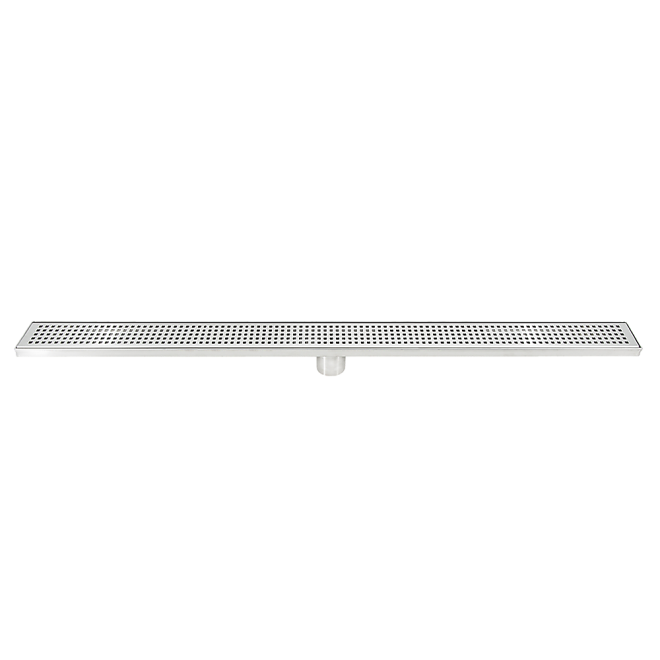 Bathroom Shower Grate Drain w/Centre outlet Floor Waste – 1000 x 70 x 20 mm, Silver