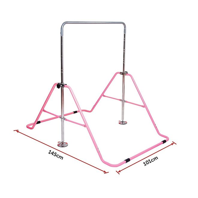 Kids Gymnastics Bars Training Horizontal Bar Monkey Kip Bar Pink