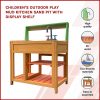 Childrens Outdoor Play Mud Kitchen Sand Pit with Display Shelf