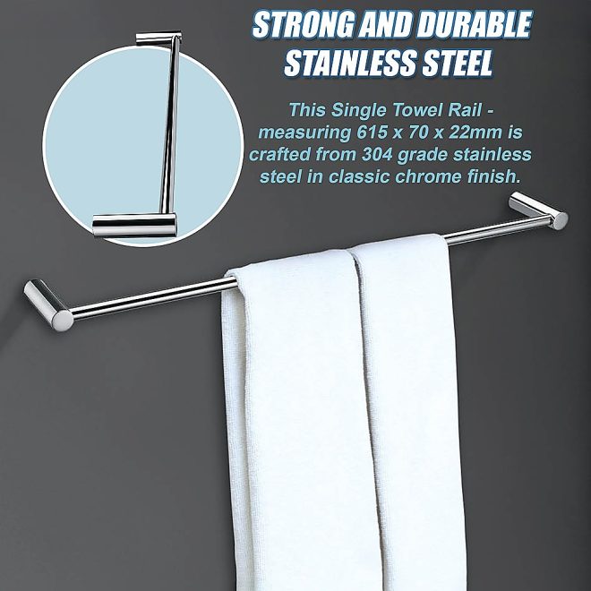 Single Towel Rail – 615 mm