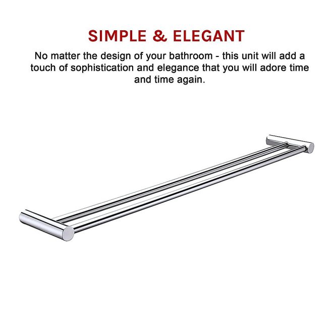 Double Towel Rail Grade 304 Stainless Steel – 620 mm