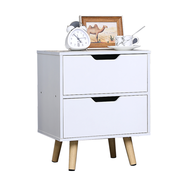 Vineyard Wooden Bedside Table Cabinet Storage Night Stand – 2 Drawers