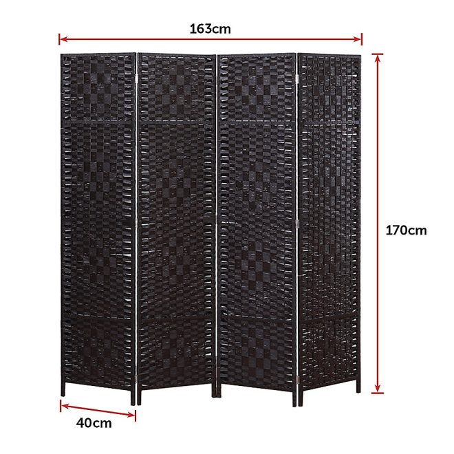 Towamencin Room Divider Screen Privacy Rattan Dividers Stand Fold – 4