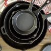 Pre Seasoned Cast Iron Skillet Fry Pan Set 3 Pcs Frying Pan Set