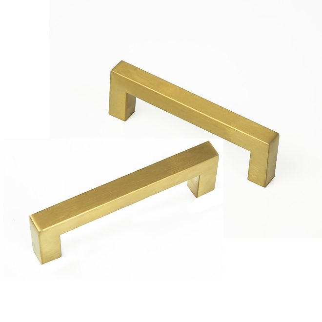 15 x Brushed Brass Drawer Pulls Kitchen Cabinet Handles – Gold Finish – 96 mm