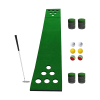 Golf Beer Pong Game Toy Set Green Golf Putting Matt with 2 Putters, 6 Balls