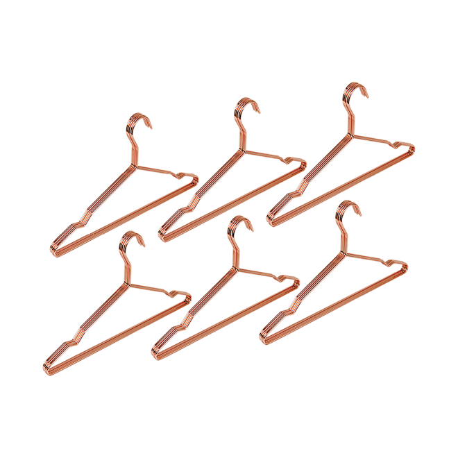 Adult 16.5″ Rose Gold Shiny Metal Wire Coat Suit Top Clothes Hangers – 60