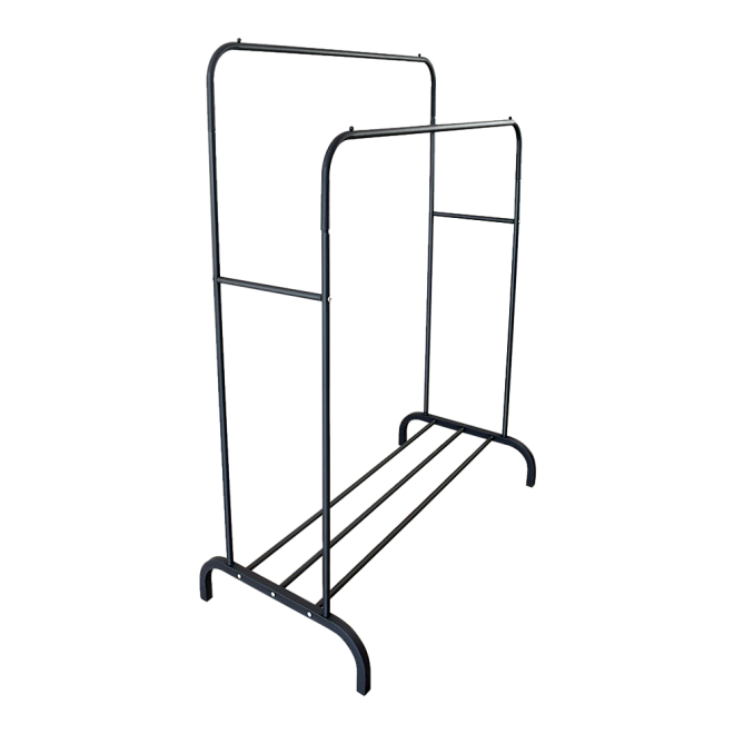 Heavy Metal Double Clothes Rail Hanging Rack Garment Display Stand Storage Shelf