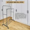 Heavy Metal Double Clothes Rail Hanging Rack Garment Display Stand Storage Shelf