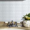 Tiles 3D Peel and Stick Wall Tile 10 sheets – 300 x 300 mm, Hexagon White