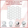 Tiles 3D Peel and Stick Wall Tile 10 sheets – 300 x 300 mm, Hexagon White