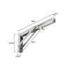 2 Stainless Steel Folding Table Bracket Shelf Bench 50kg Load Heavy Duty – 10 Inch