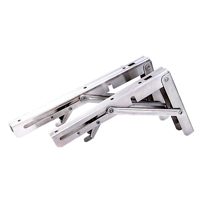 2 Stainless Steel Folding Table Bracket Shelf Bench 50kg Load Heavy Duty – 10 Inch