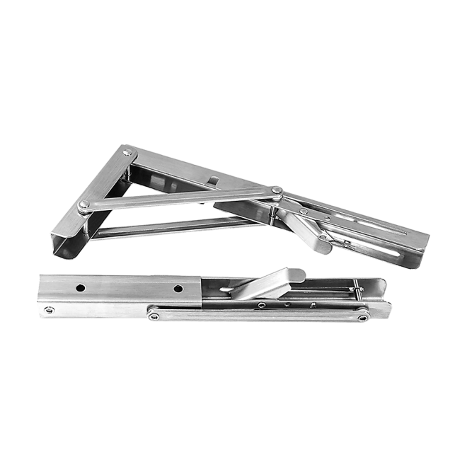 2 Stainless Steel Folding Table Bracket Shelf Bench 50kg Load Heavy Duty – 10 Inch