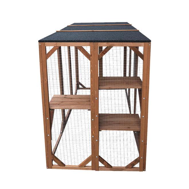 180cm Large Cat Enclosure Wooden Outdoor Cage with 3 Platforms